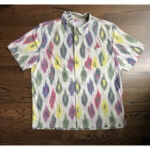 Urban Outfitters short sleeve button up size L 100% cotton multicolor NWT